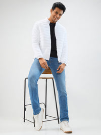 Men Jacket White Straight Fit