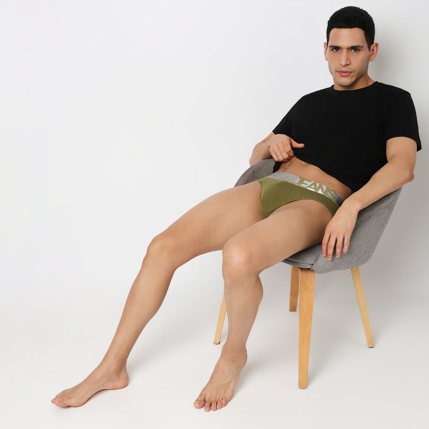 Underjeans Olive Cotton Blend Brief