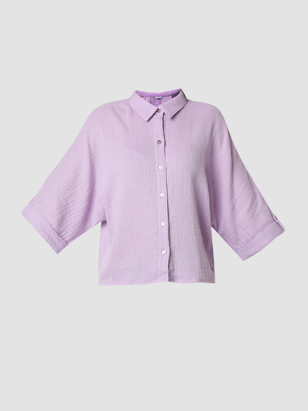 Spykar Crocus Purple Boxy Fit Casual Shirts For Women