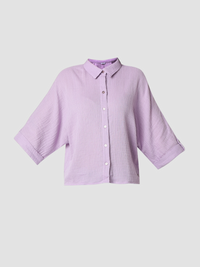 Women Shirt Purple Boxy Fit
