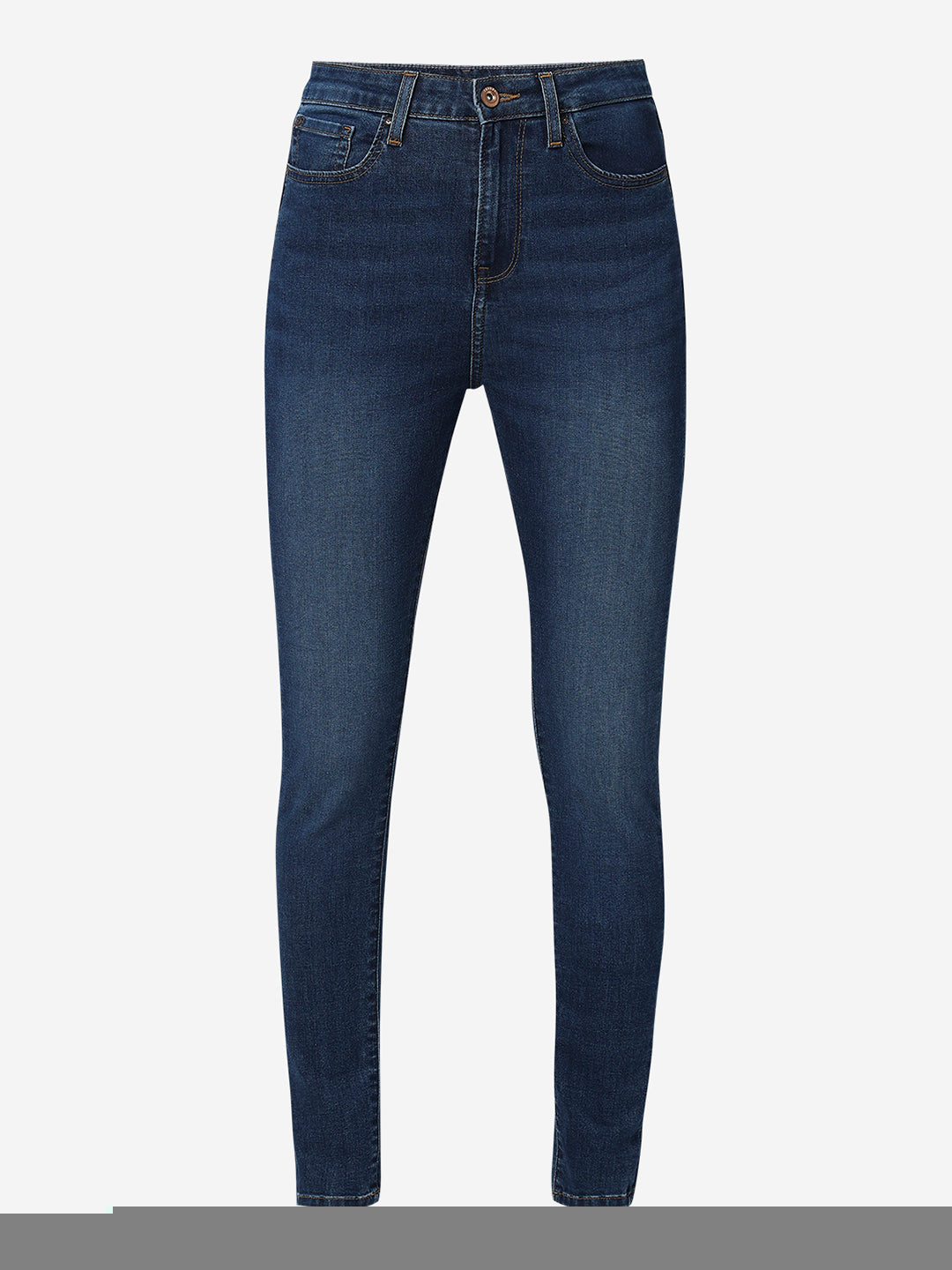 Spykar Dark Blue High Rise Super Skinny Fit Casual Jeans For Women