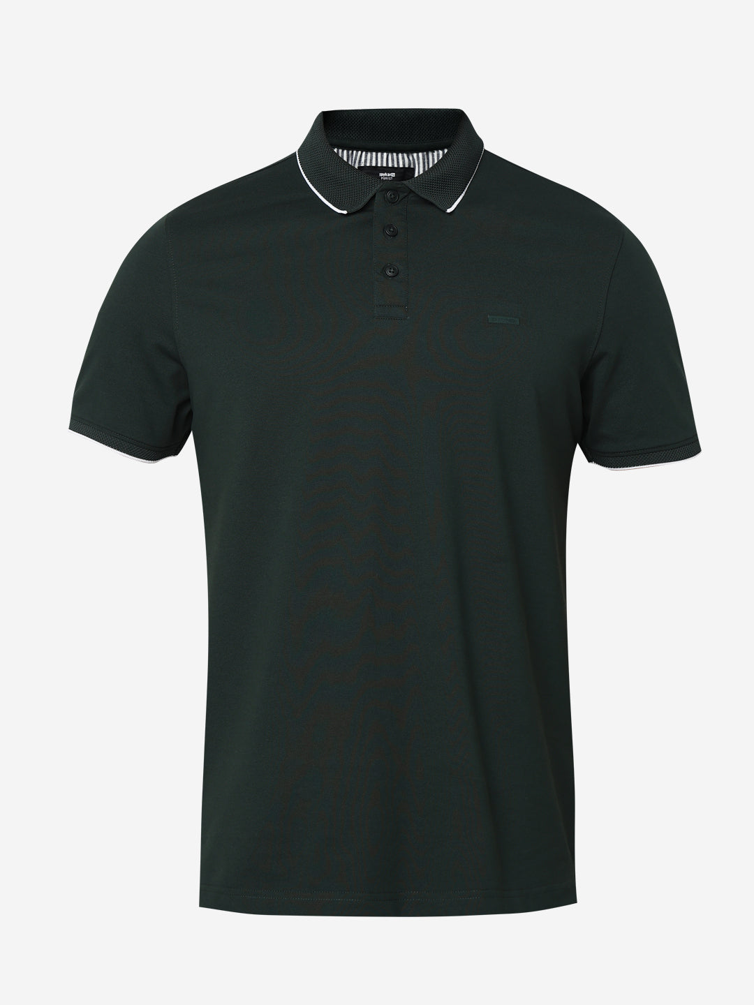 Spykar Bottle Green Slim Fit Casual T-Shirts For Men