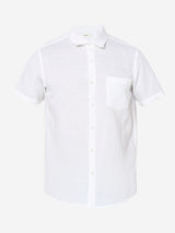 Men White Slim Fit Casual Shirt
