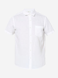 Men White Slim Fit Casual Shirt