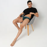 Underjeans Green Cotton Blend Brief