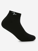 Pack Of 2 Black White Solid Mens Ankle Length Socks