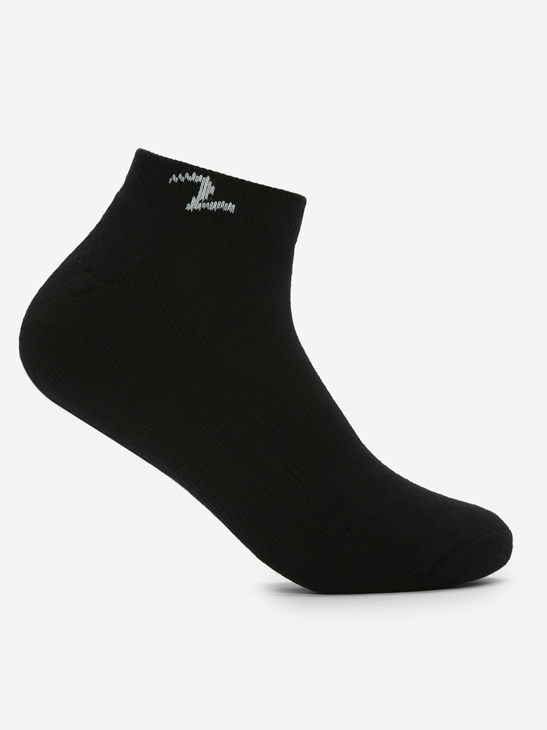 Pack Of 2 Black White Solid Mens Ankle Length Socks