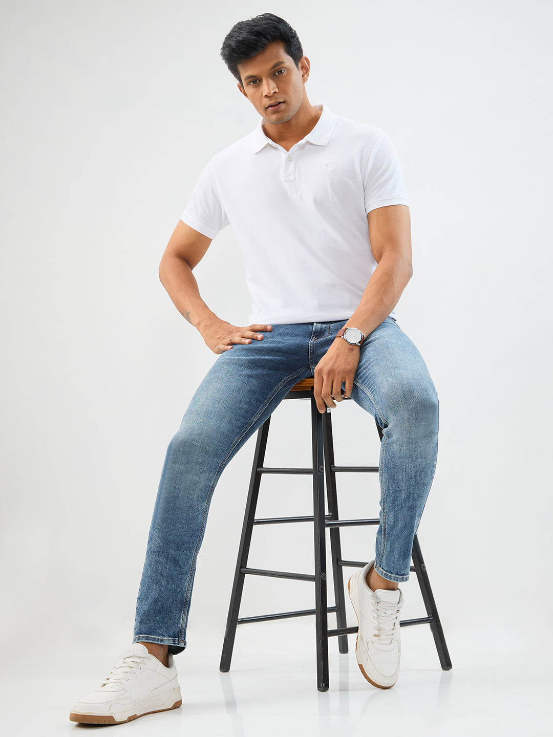 Men Diego Jeans Super Slim Fit Mid Blue Low Rise