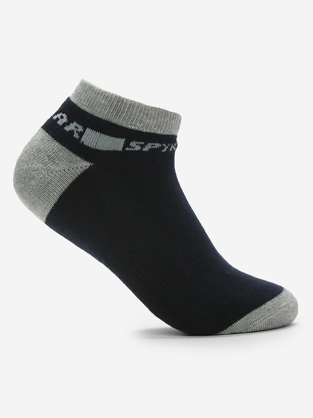 Spykar Navy Grey Solid Mens Ankle Length Socks (Pack of 2)