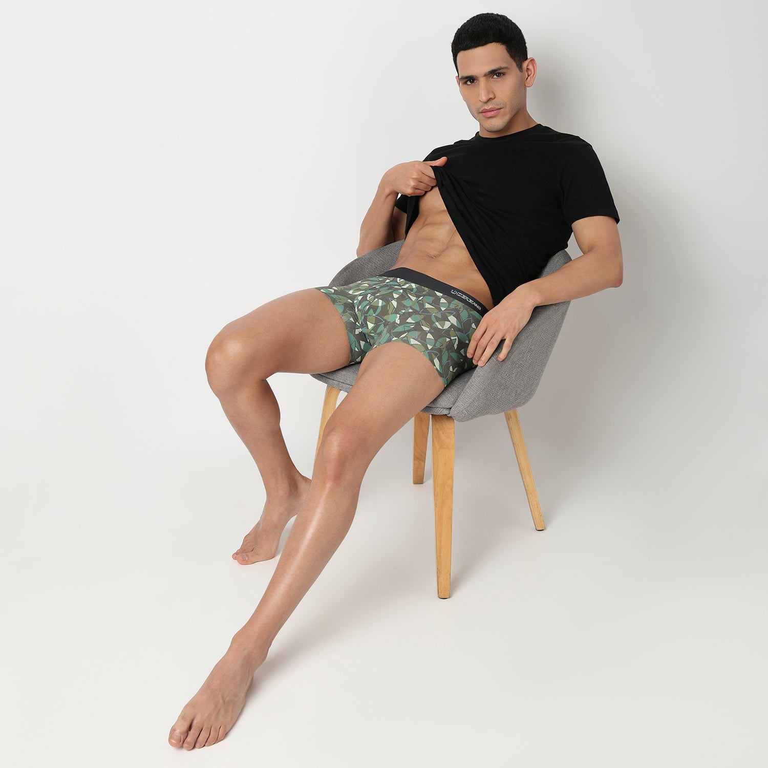 Underjeans Olive Nylon Blend Trunk