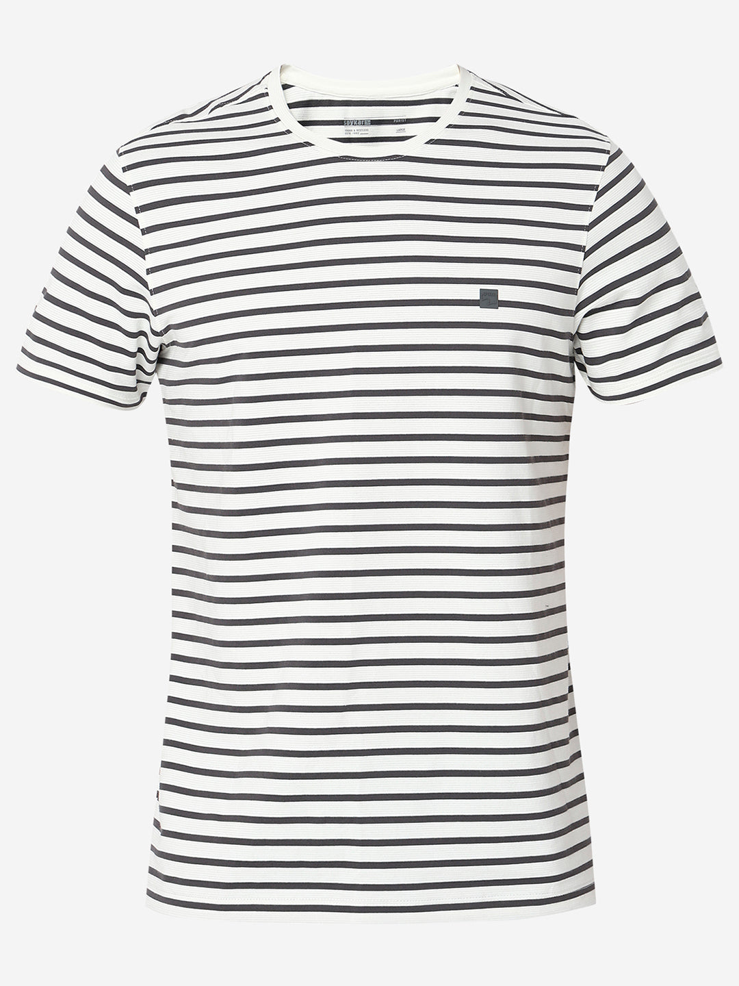 Spykar Grey Slim Fit Casual T-Shirts For Men
