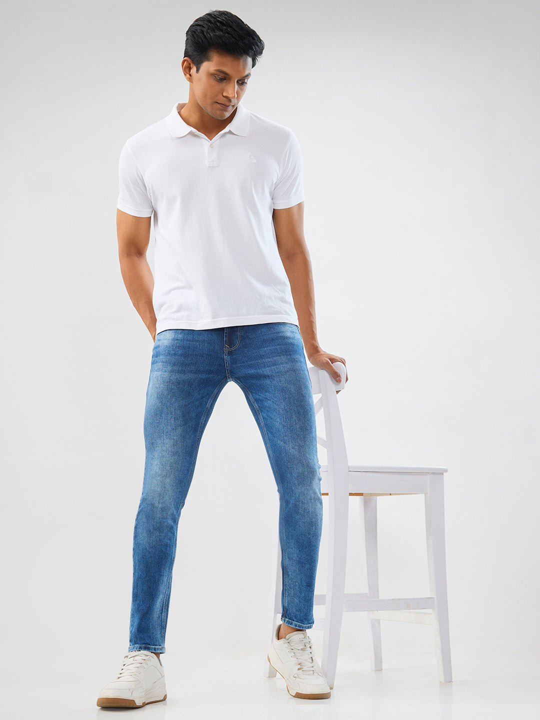 Men Diego Jeans Super Slim Fit Mid Blue Low Rise