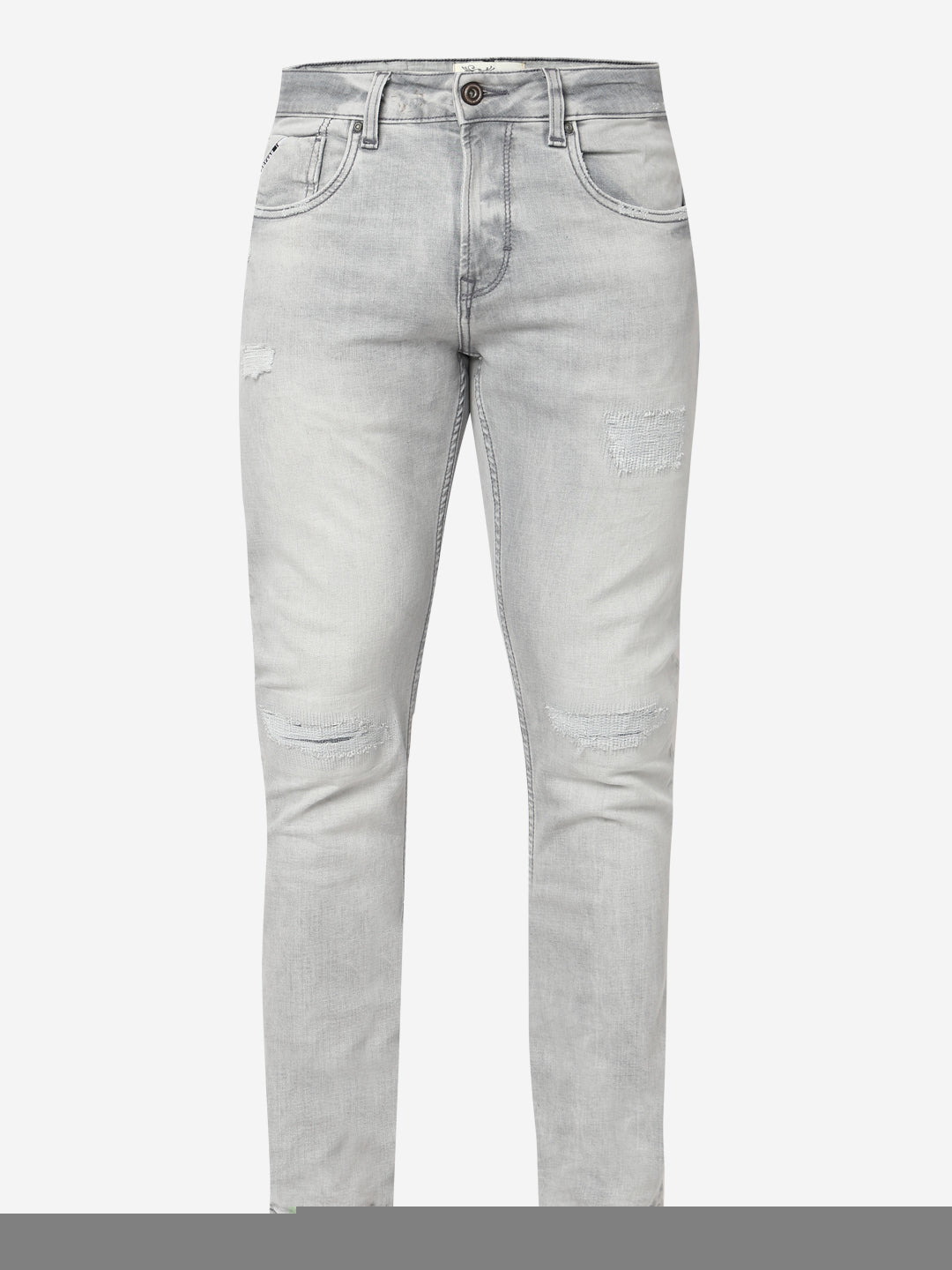 Spykar Light Grey Low Rise Slim Fit Casual Jeans For Men