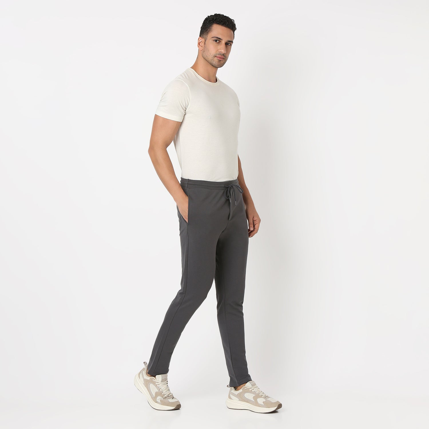 UnderJeans by Spykar Men Basic Dark Grey Lounge Pants