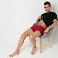 Underjeans Red Cotton Blend Trunk
