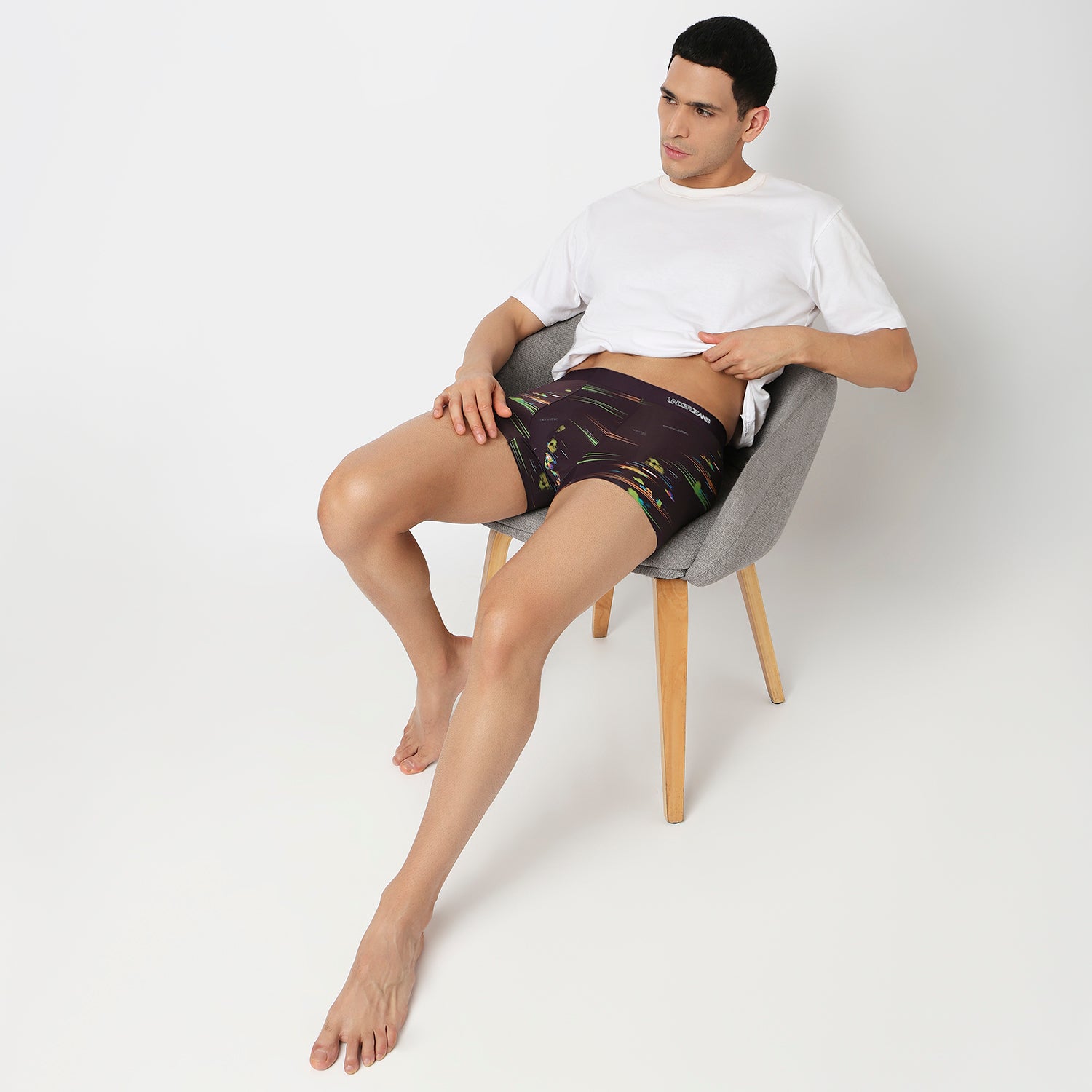 Underjeans Coffee Brown Nylon Blend Trunk