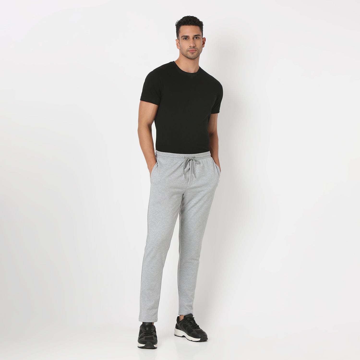 UnderJeans by Spykar Men Basic Grey Melange Lounge Pants