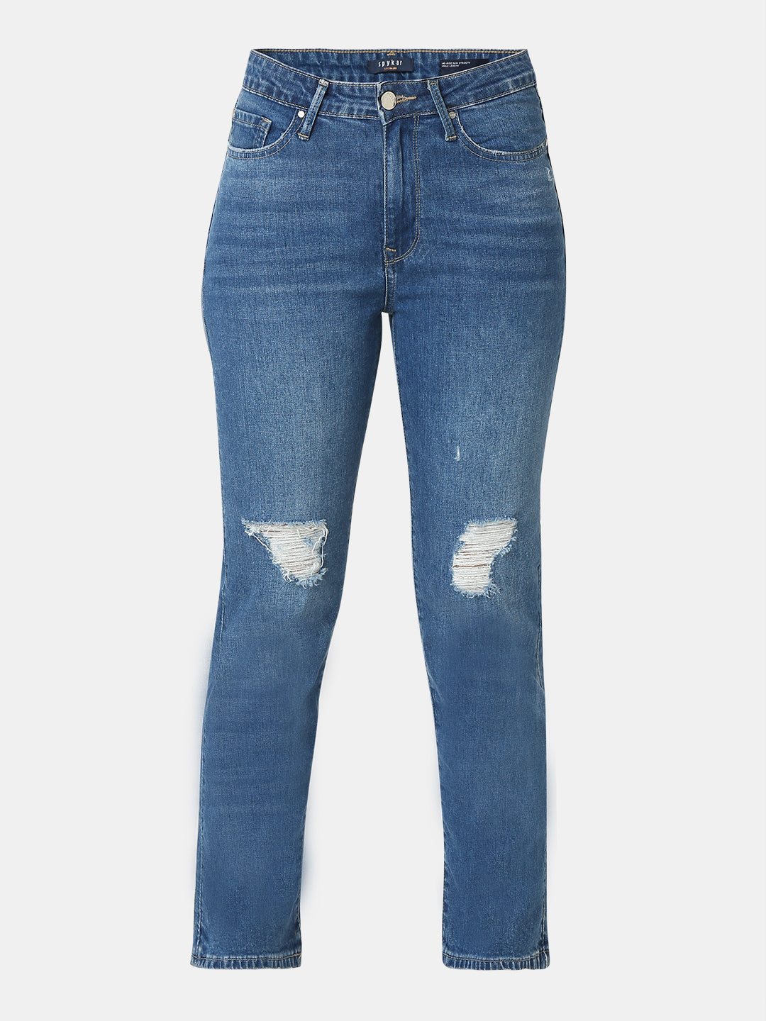 Spykar Dark Blue Mid Rise Jeans For Women