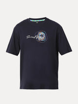 Men T-Shirt Navy Blue Comfort Fit