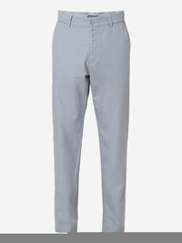 Men Trouser Regular Fit Grey Mid Rise