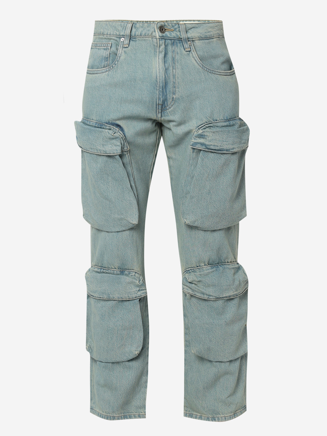 Men Jeans Relaxed Fit Blue Mid Rise