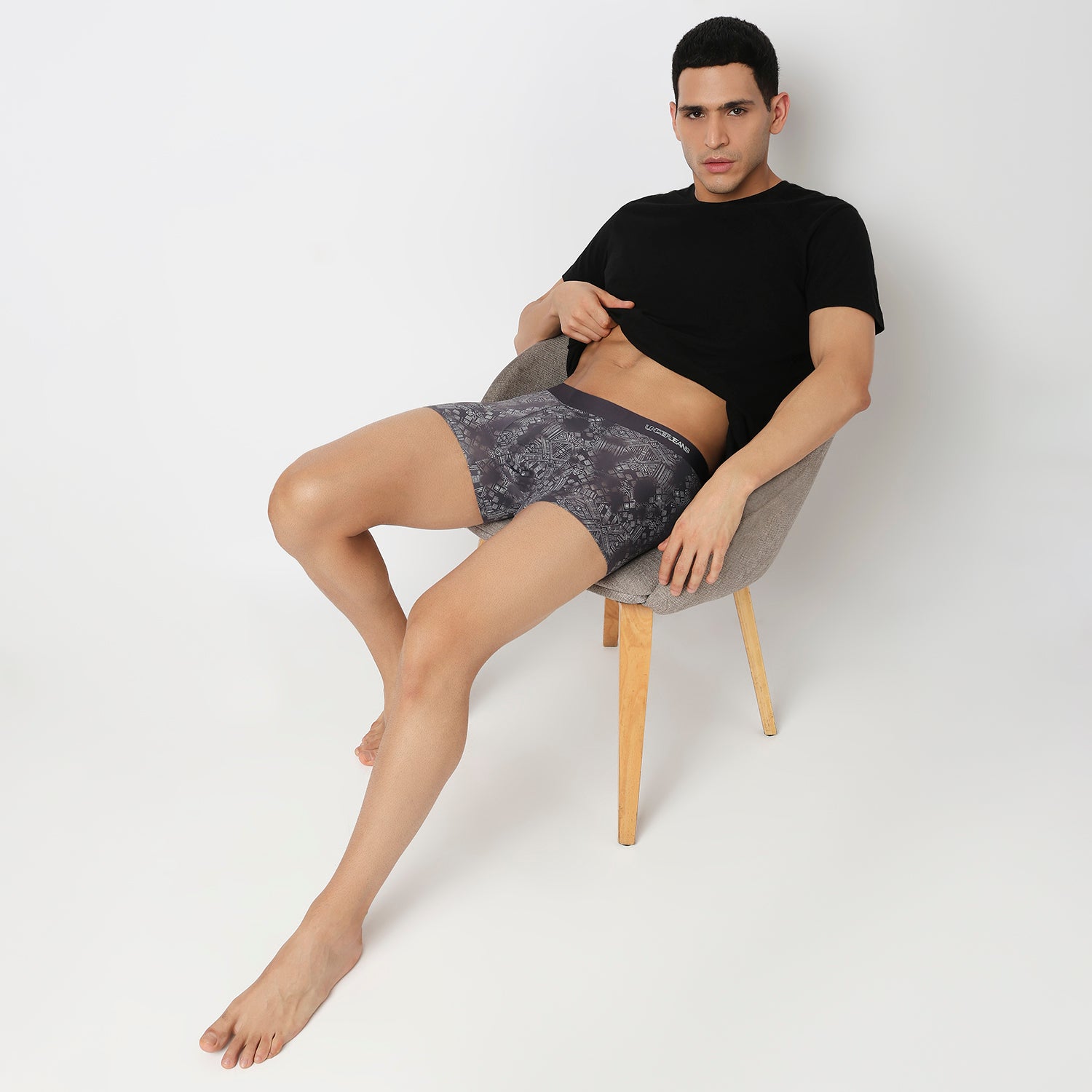 Underjeans Charcoal Grey Nylon Blend Trunk