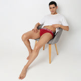 Underjeans Red Cotton Blend Brief