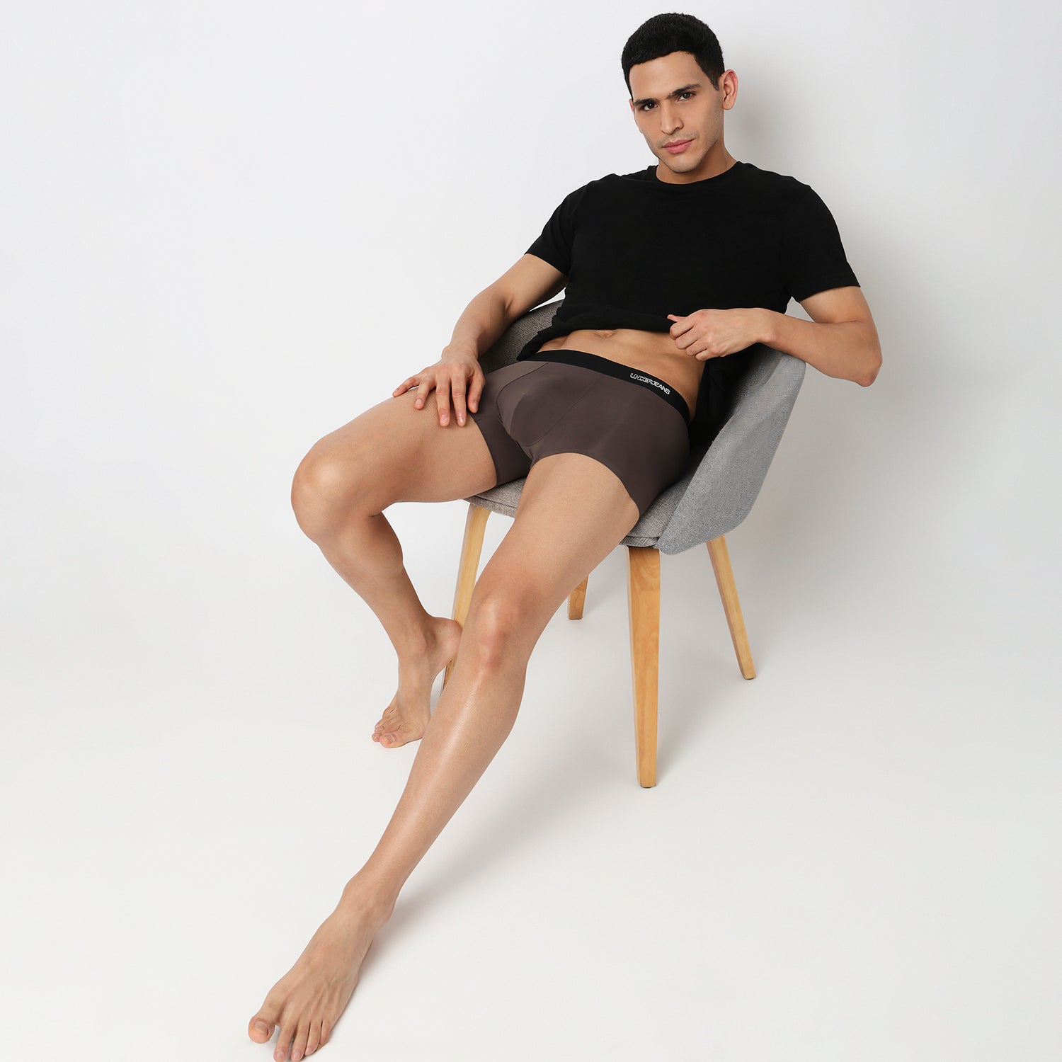 Underjeans Grey Nylon Blend Trunk