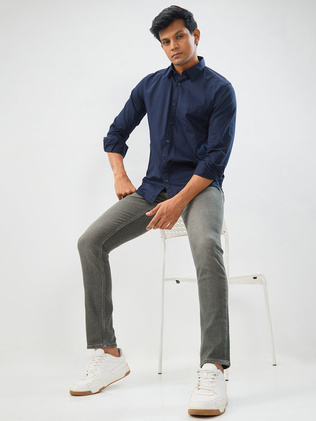 Men Kano Jeans Slim Fit Olive Green Low Rise