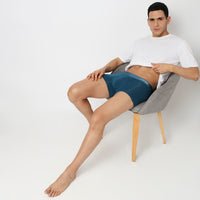 Underjeans Teal Blue Nylon Blend Trunk