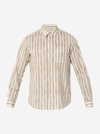 Men Light Fawn Slim Fit Casual Shirt