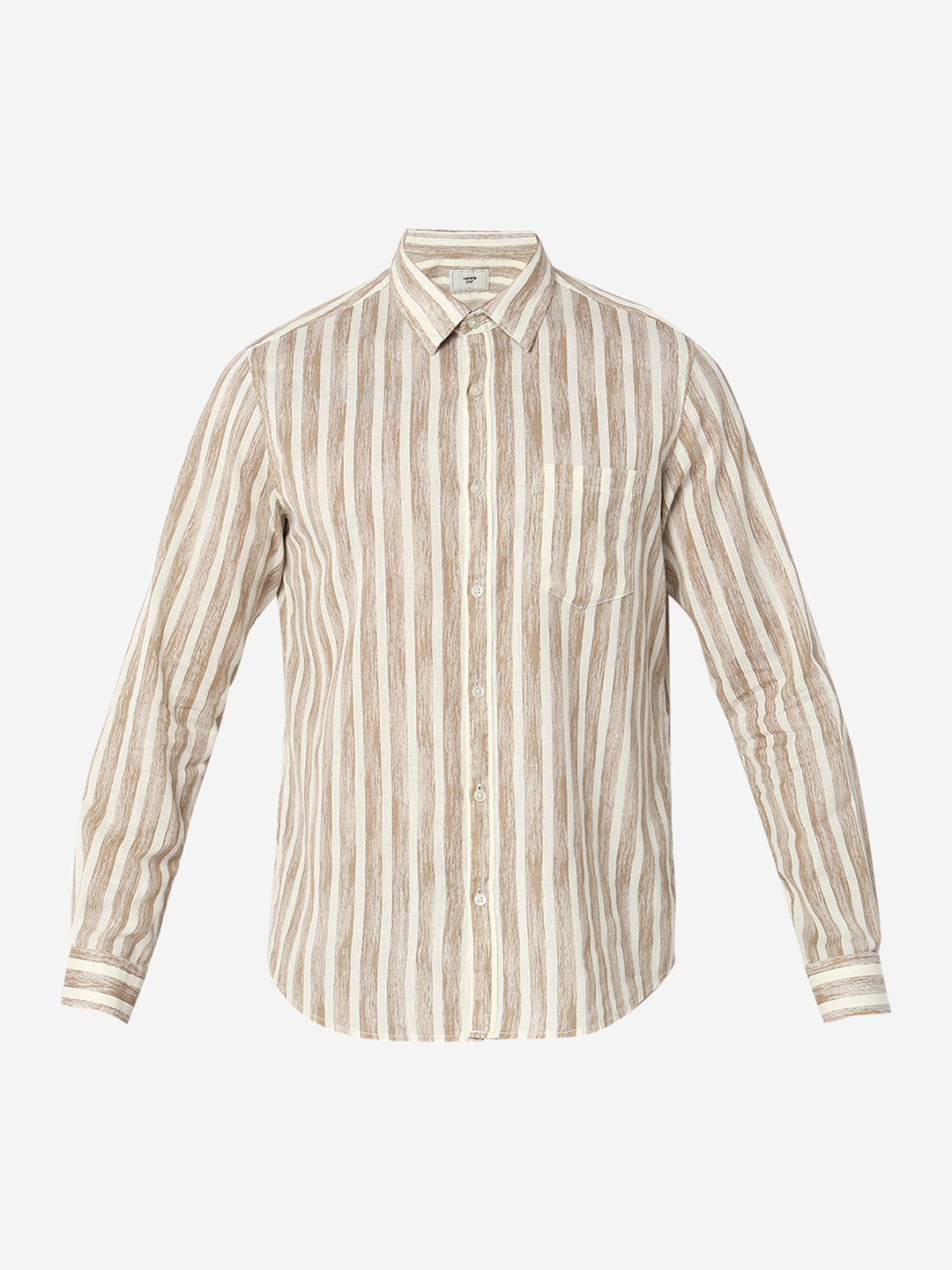 Men Light Fawn Slim Fit Casual Shirt