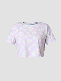 Women T-Shirt Blue Boxy Fit
