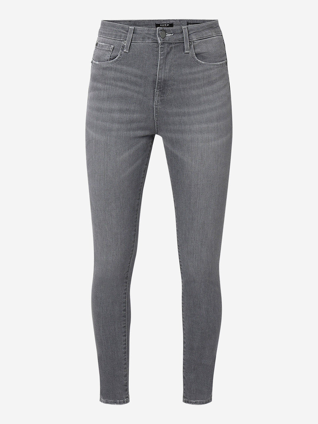 Spykar Grey High Rise Super Skinny Fit Casual Jeans For Women