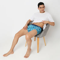Underjeans Blue Nylon Blend Trunk