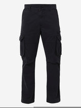 Men Trouser Regular Fit Blue Mid Rise