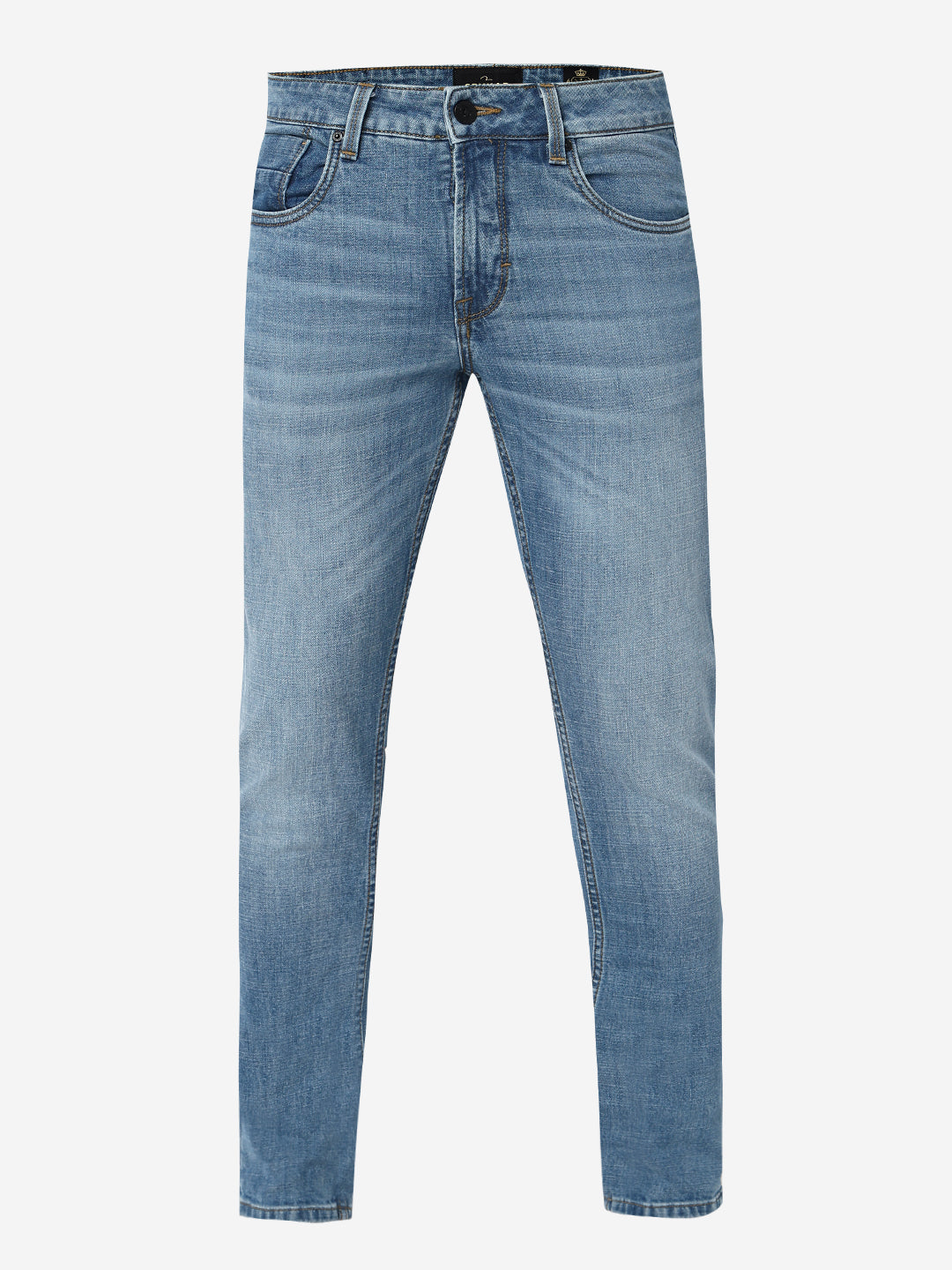 Spykar Mid Blue Low Rise Slim Fit Casual Jeans For Men