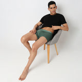 Underjeans Green Nylon Blend Trunk