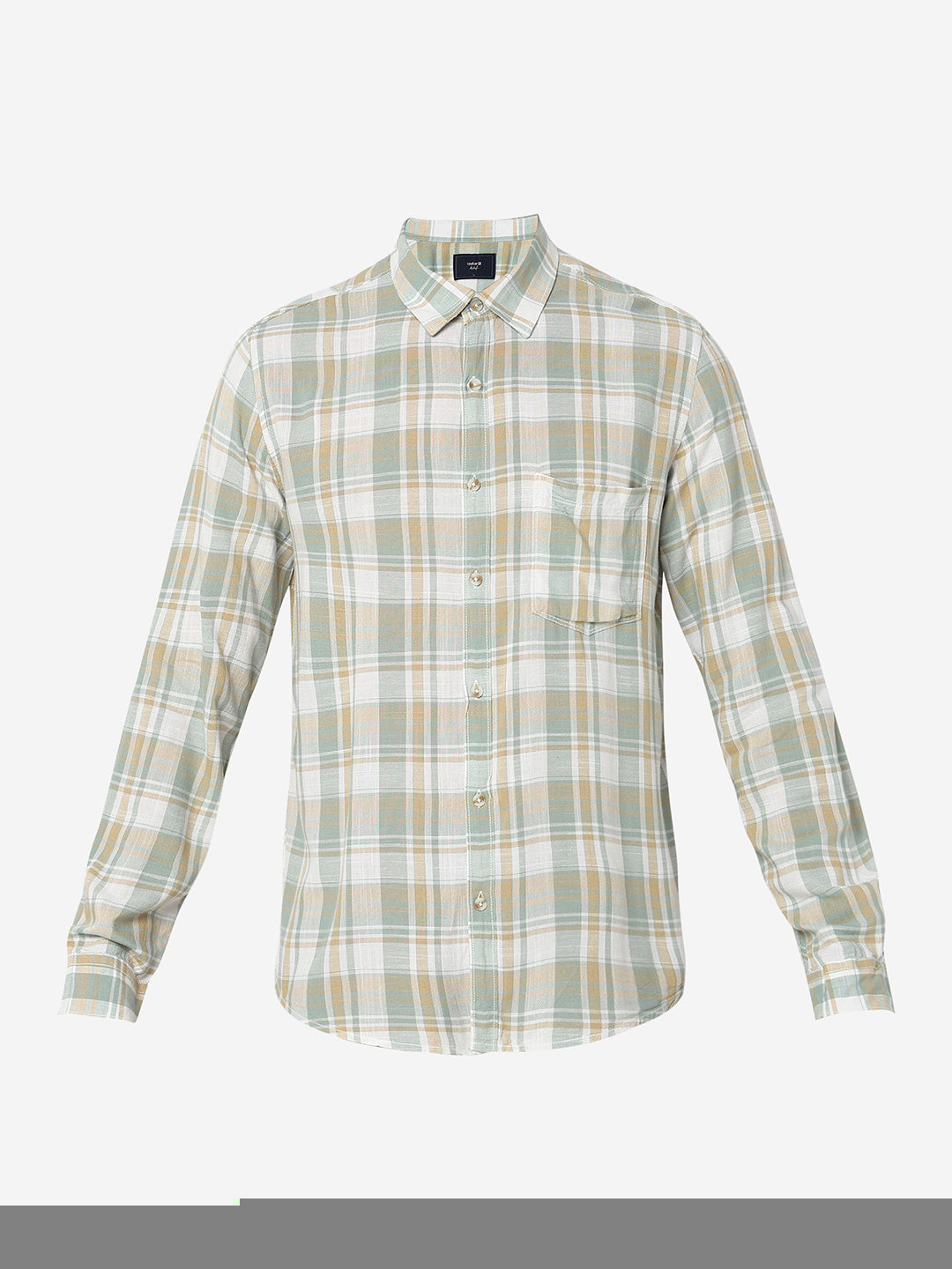Spykar Granite Green Slim Fit Casual Shirts For Men