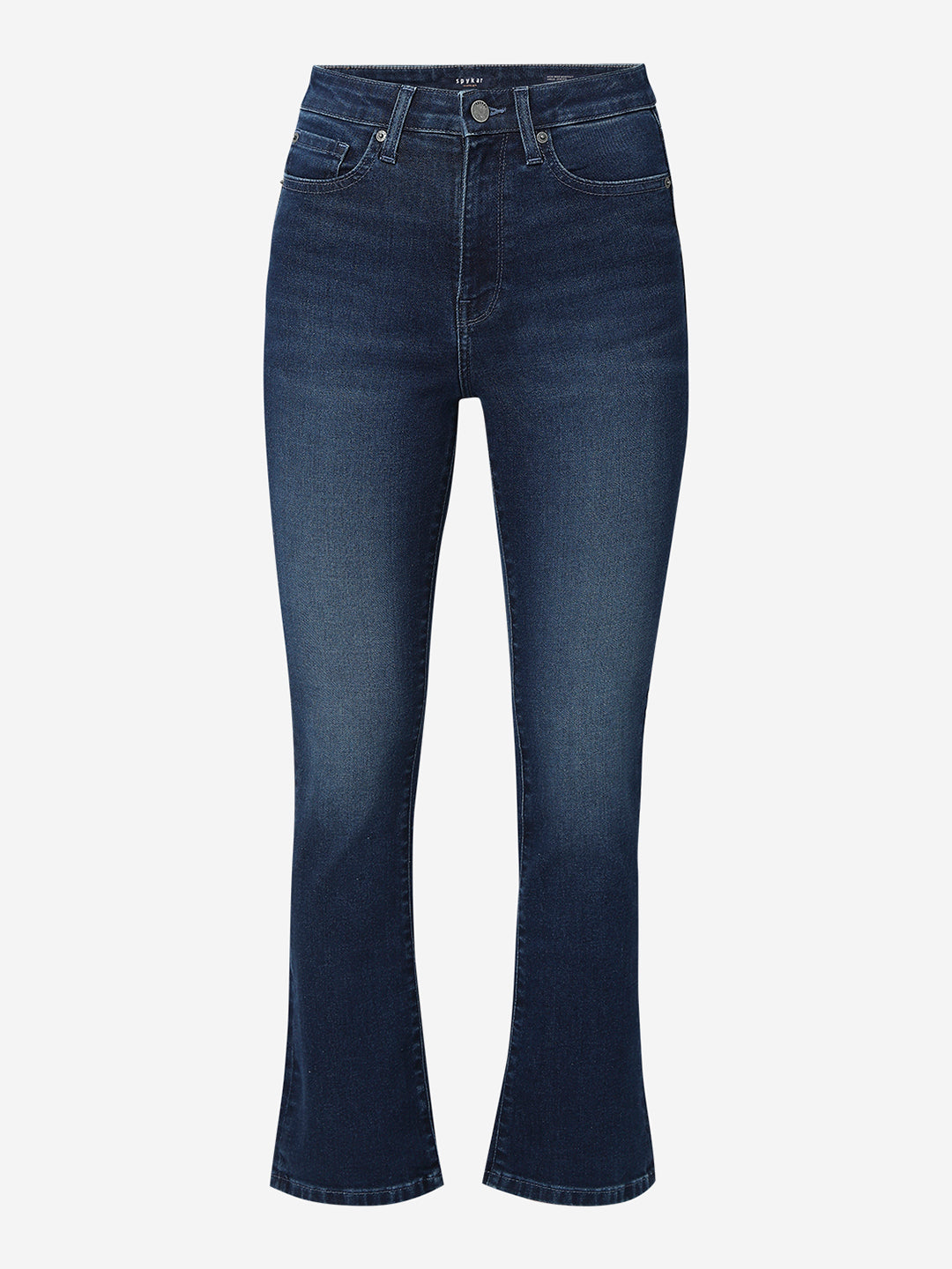Spykar Dark Blue High Rise Boot Cut Fit Casual Jeans For Women