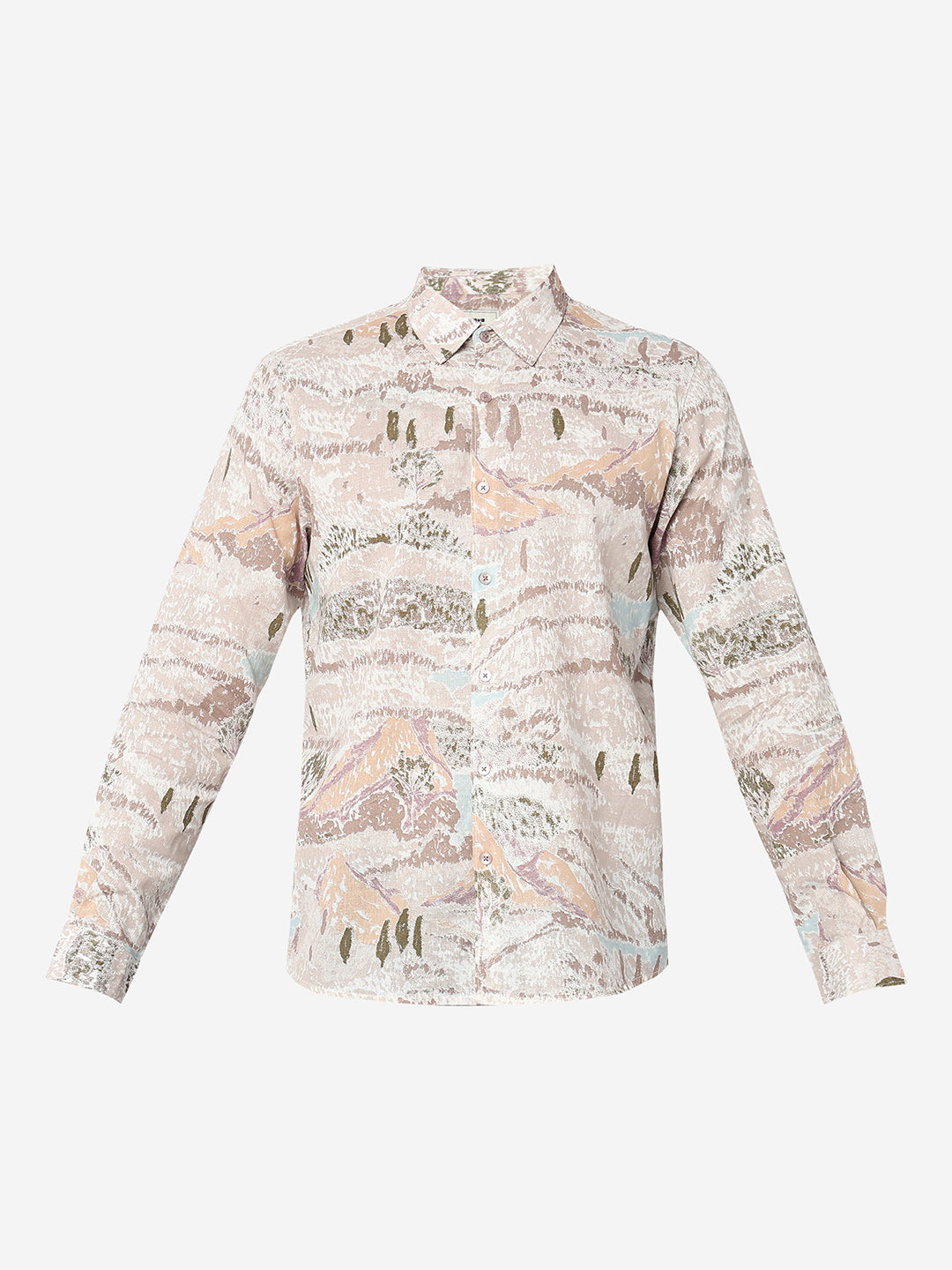 Men Taupe Beige Slim Fit Casual Shirt