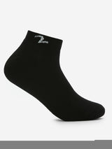Pack Of 2 White Black Solid Mens Ankle Length Socks