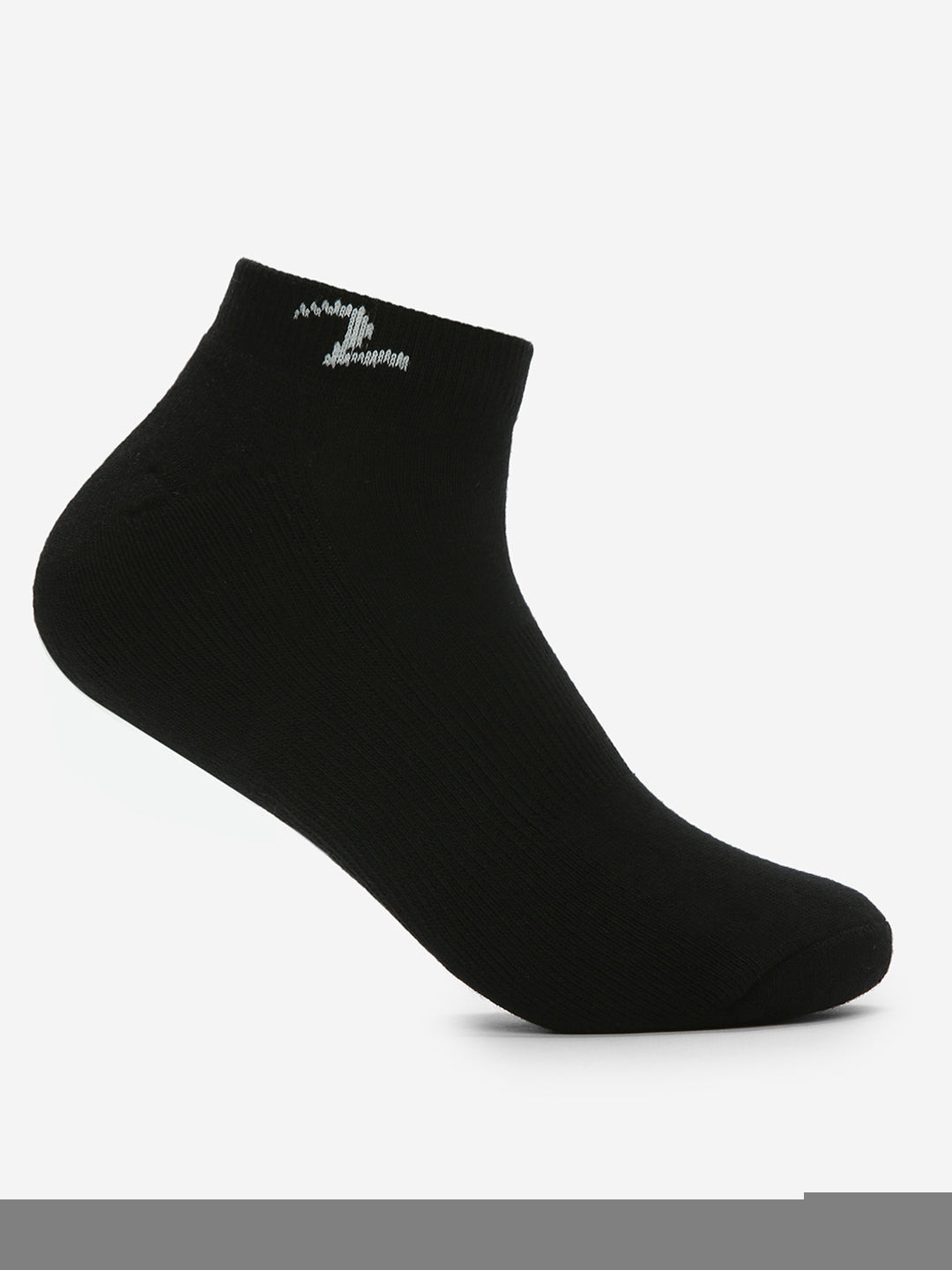 Pack Of 2 White Black Solid Mens Ankle Length Socks