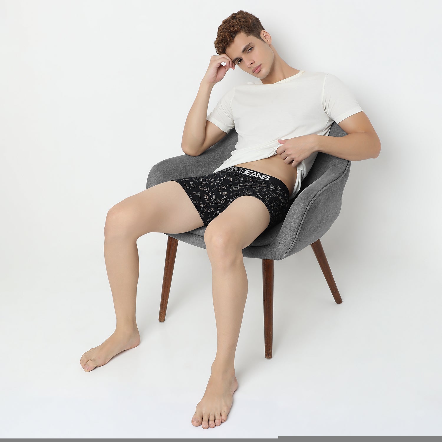 UnderJeans by Spykar Men Basic Dark Grey Ultrasoft Trunks