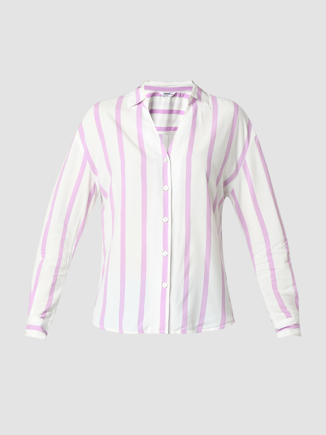 Spykar Digital Lavender Regular Fit Casual Shirts For Women