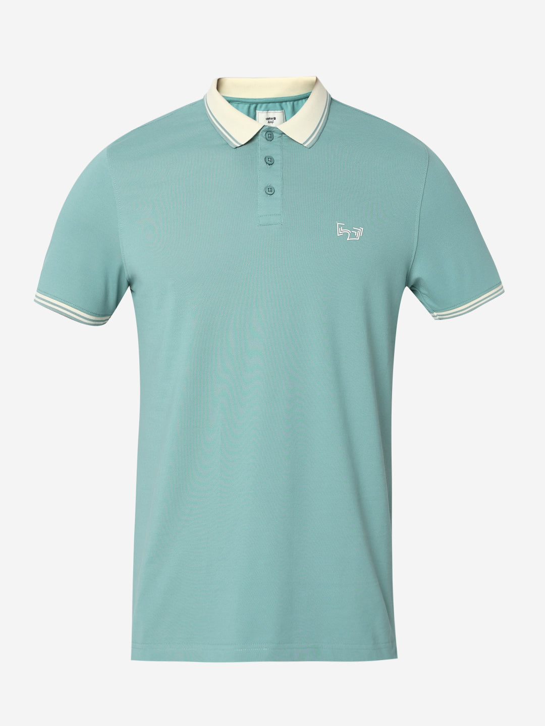 Spykar Sea Blue Slim Fit Casual T-Shirts For Men