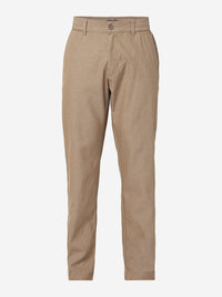 Men Trouser Regular Fit Khaki Mid Rise