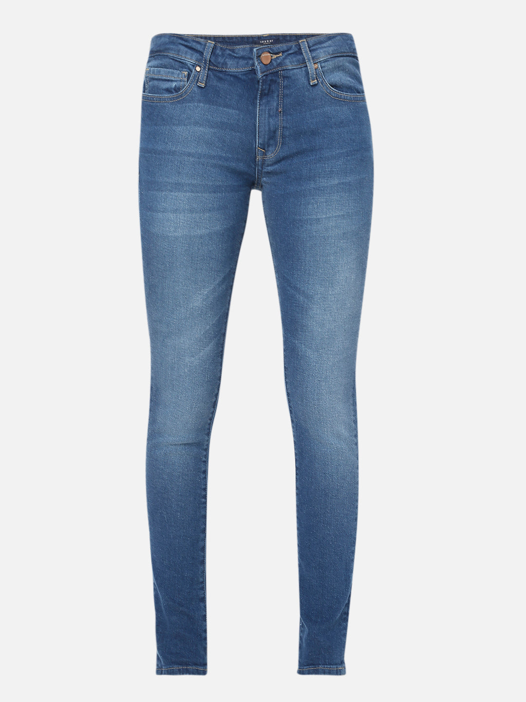 Spykar Mid Blue Mid Rise Jeans For Women