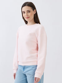 Women Sweatshirt Pink Relaxed Fit