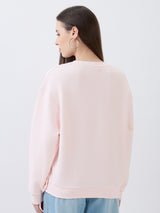 Women Sweatshirt Pink Relaxed Fit